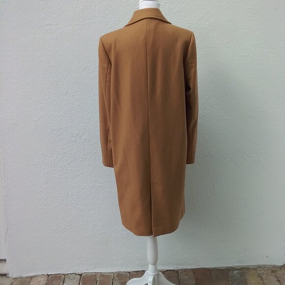 Zara Coat Women's Med Camel Tan Preppy New York Chic Style Classic Chicago Fall - Picture 8 of 9